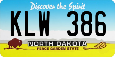 ND license plate KLW386
