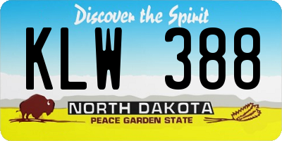 ND license plate KLW388