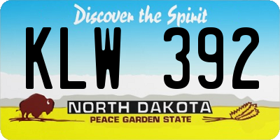 ND license plate KLW392