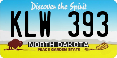 ND license plate KLW393