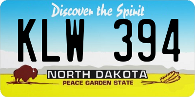 ND license plate KLW394