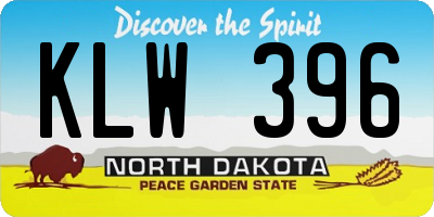 ND license plate KLW396