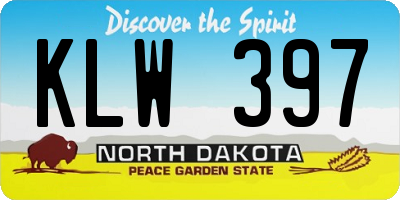 ND license plate KLW397