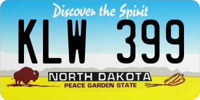 ND license plate KLW399