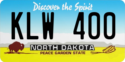 ND license plate KLW400