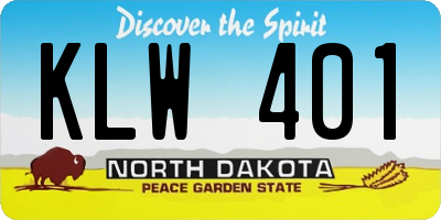 ND license plate KLW401