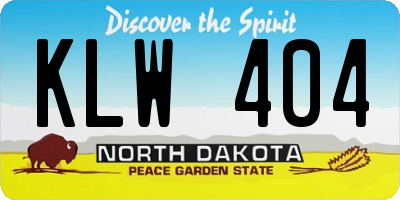 ND license plate KLW404