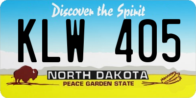 ND license plate KLW405
