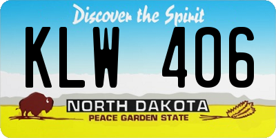 ND license plate KLW406