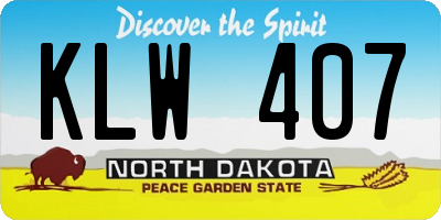 ND license plate KLW407