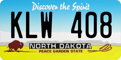 ND license plate KLW408