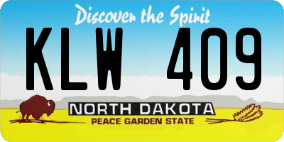 ND license plate KLW409