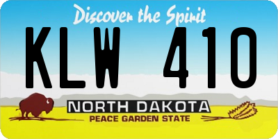 ND license plate KLW410