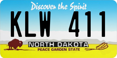 ND license plate KLW411