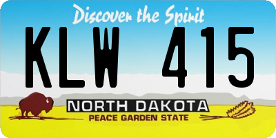 ND license plate KLW415