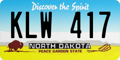 ND license plate KLW417