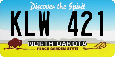 ND license plate KLW421
