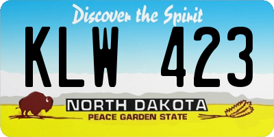 ND license plate KLW423