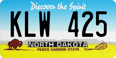 ND license plate KLW425