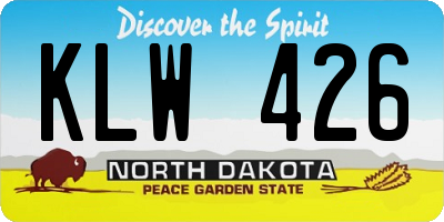 ND license plate KLW426