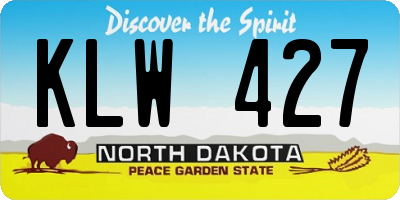 ND license plate KLW427
