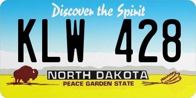 ND license plate KLW428