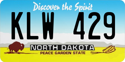 ND license plate KLW429