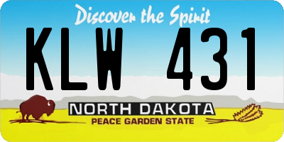 ND license plate KLW431
