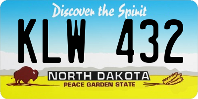 ND license plate KLW432