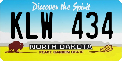 ND license plate KLW434
