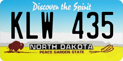 ND license plate KLW435