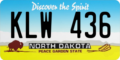ND license plate KLW436