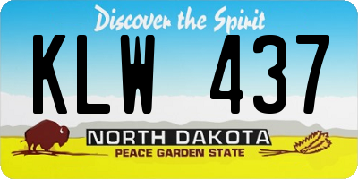 ND license plate KLW437