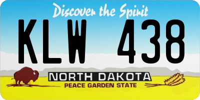 ND license plate KLW438