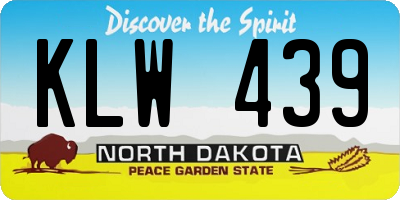 ND license plate KLW439