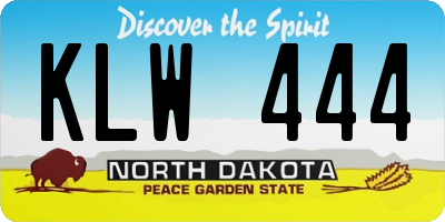 ND license plate KLW444