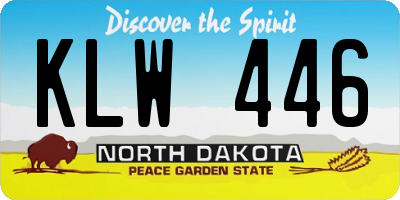 ND license plate KLW446
