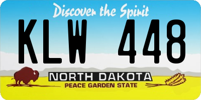 ND license plate KLW448