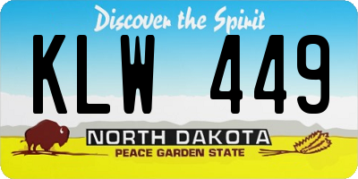 ND license plate KLW449