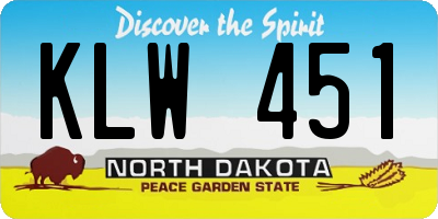 ND license plate KLW451