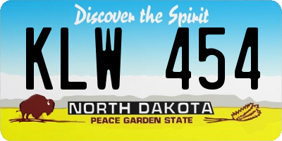ND license plate KLW454
