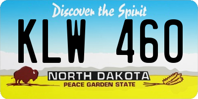 ND license plate KLW460