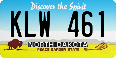 ND license plate KLW461