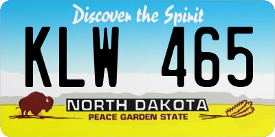 ND license plate KLW465