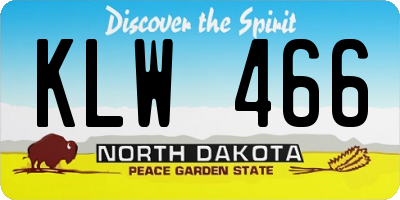 ND license plate KLW466