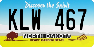 ND license plate KLW467