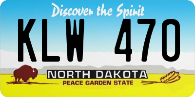 ND license plate KLW470