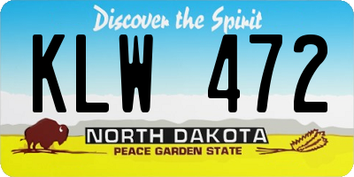 ND license plate KLW472