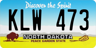 ND license plate KLW473