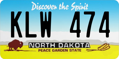 ND license plate KLW474